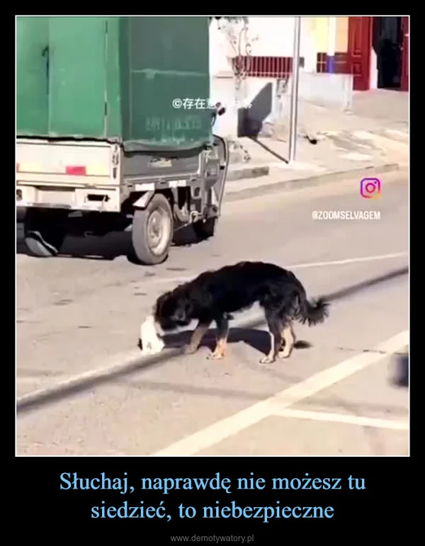 
    Słuchaj, naprawdę nie możesz tu siedzieć, to niebezpieczne