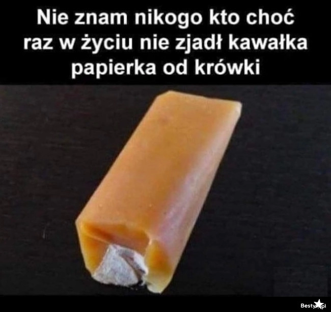 
    Krówka z papierkiem 