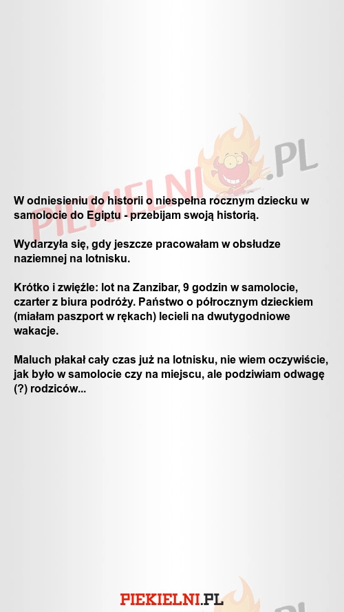 
     Odważny Rodzic: 9-godzinny Lot do Egiptu z Niespełna Rocznym Dzieckiem.