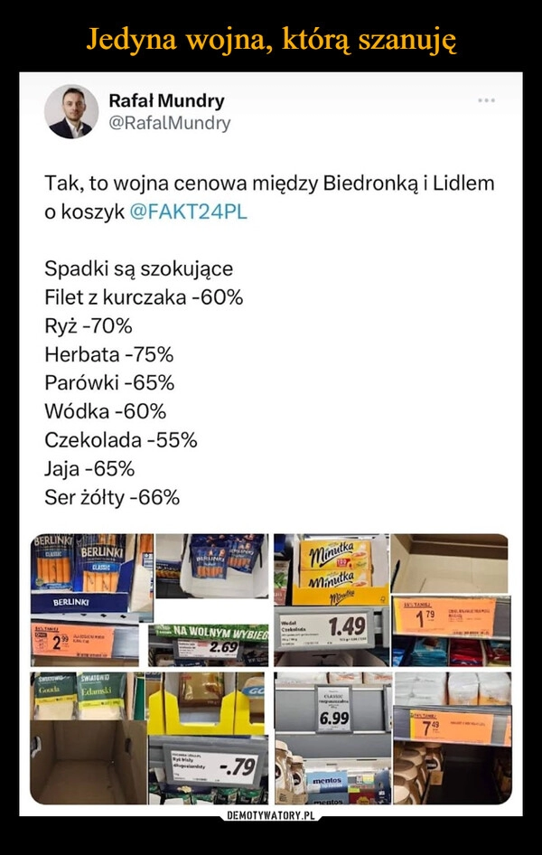 
    Jedyna wojna, którą szanuję