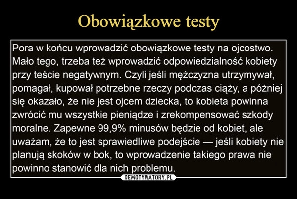 
    Obowiązkowe testy