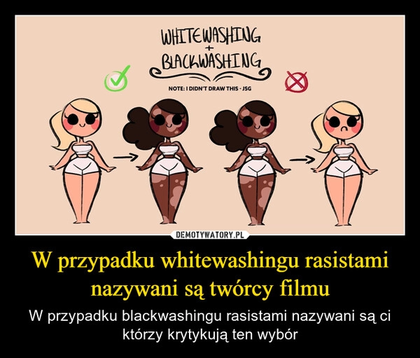 
    W przypadku whitewashingu rasistami nazywani są twórcy filmu