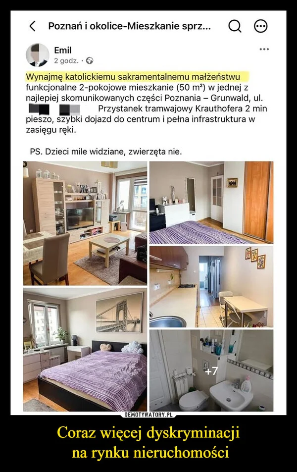 
    Coraz więcej dyskryminacji na rynku nieruchomości