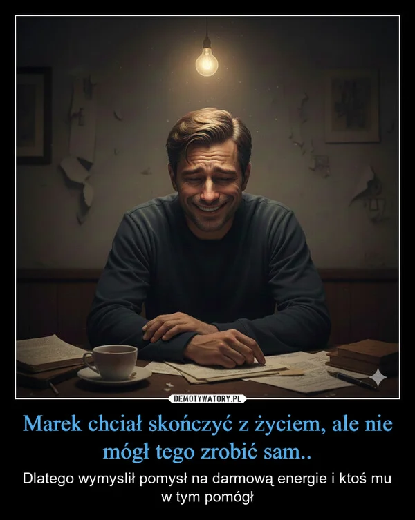 
    Marek chciał skończyć z życiem, ale nie mógł tego zrobić sam..