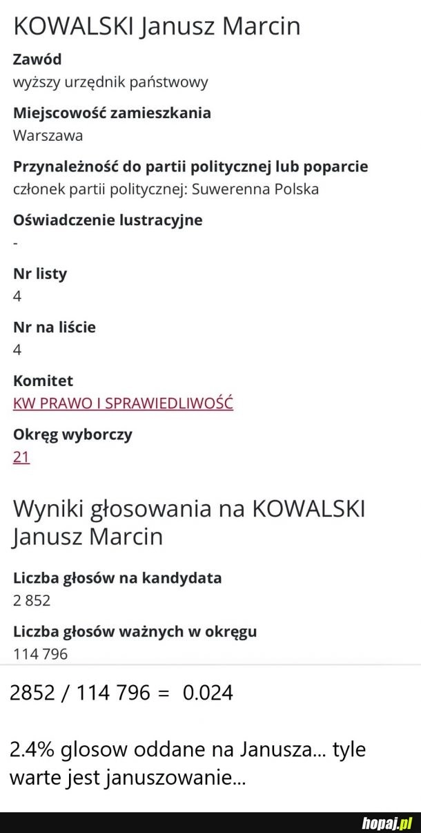 
    Wartość januszowania...