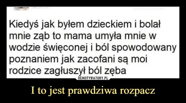 
    I to jest prawdziwa rozpacz