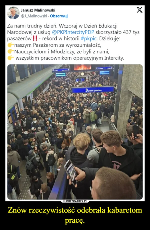 
    Znów rzeczywistość odebrała kabaretom pracę.