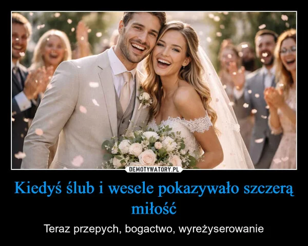 Kiedyś ślub i wesele pokazywało szczerą miłość