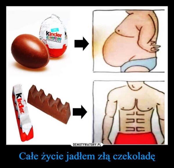 
    Całe życie jadłem złą czekoladę