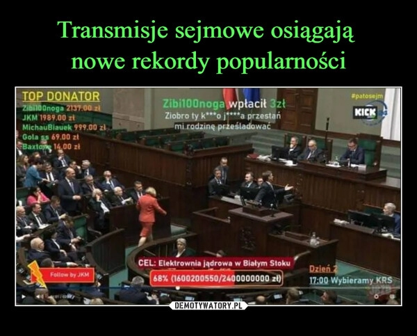 
    Transmisje sejmowe osiągają 
nowe rekordy popularności