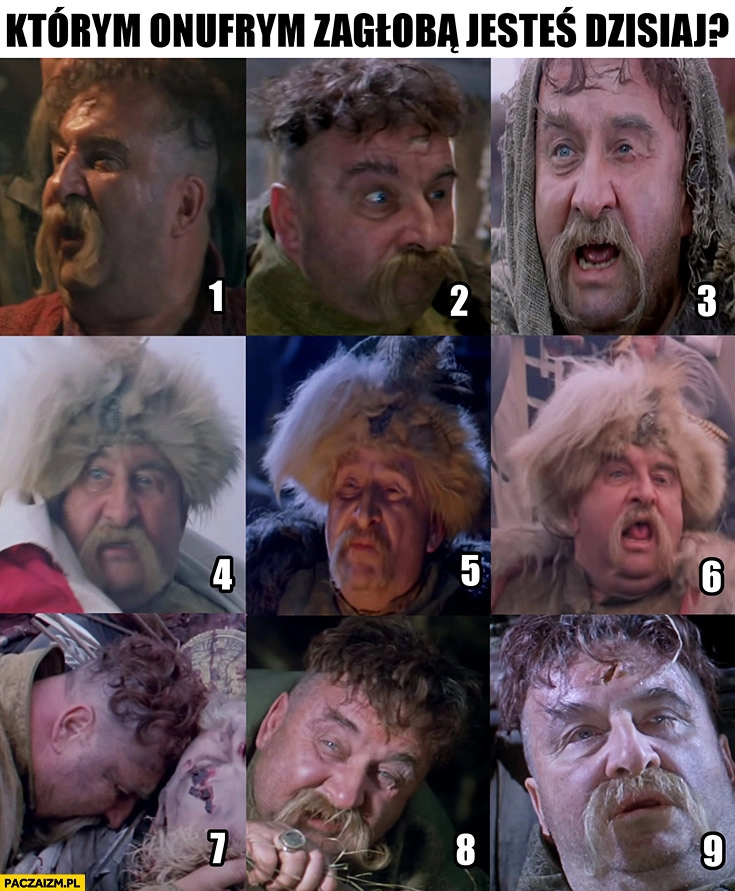 
    Którym Onufrym Zagłobą jesteś dzisiaj? Numery 1-9