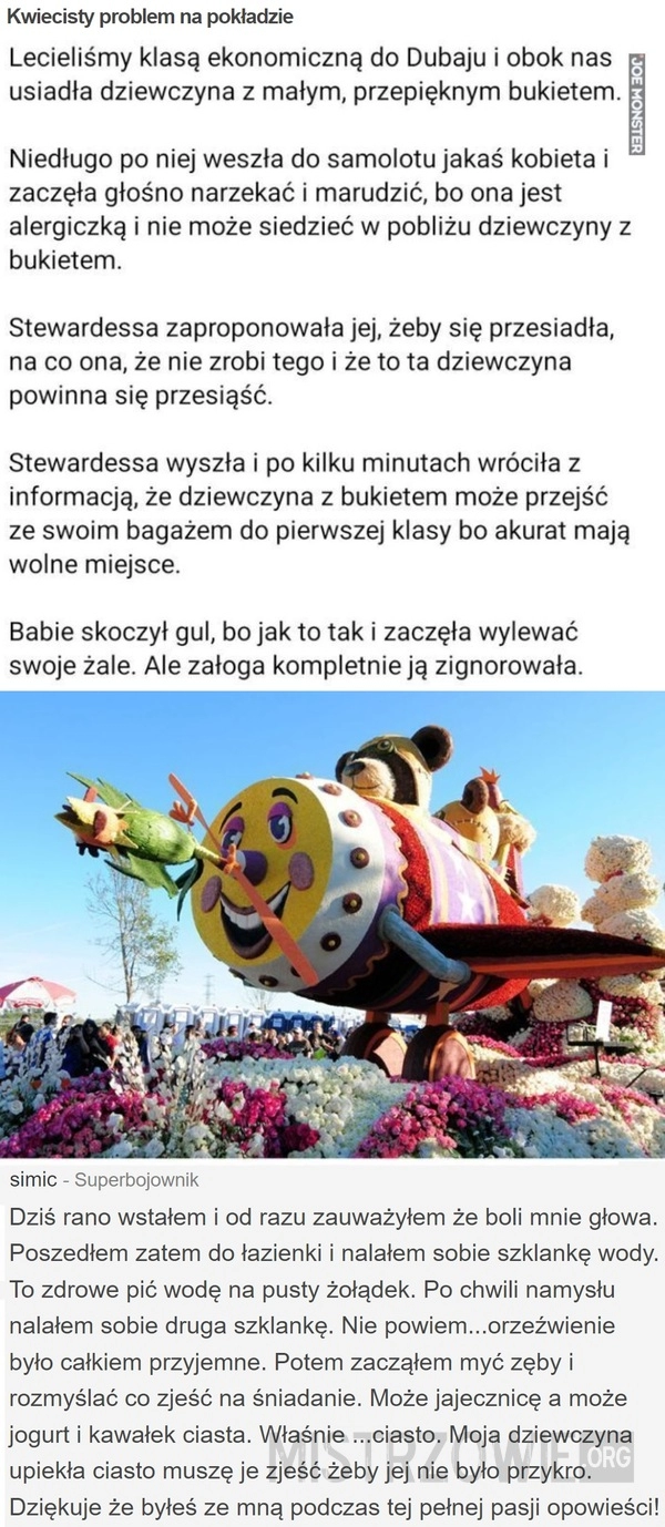 
    Kwiecisty problem na pokładzie