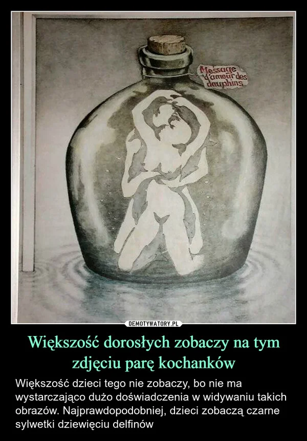 
    Większość dorosłych zobaczy na tym zdjęciu parę kochanków