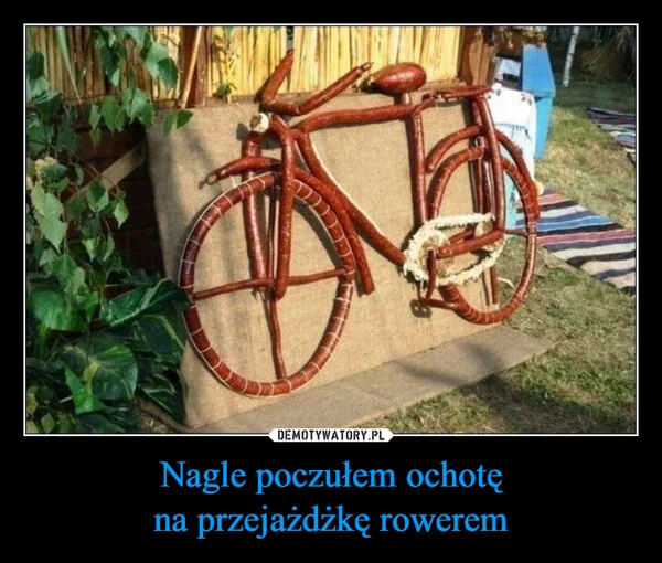 
    Nagle poczułem ochotę na przejażdżkę rowerem