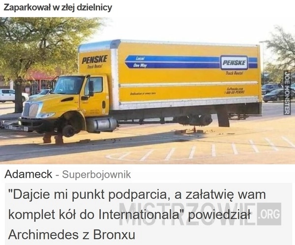 
    Zaparkował w złej dzielnicy