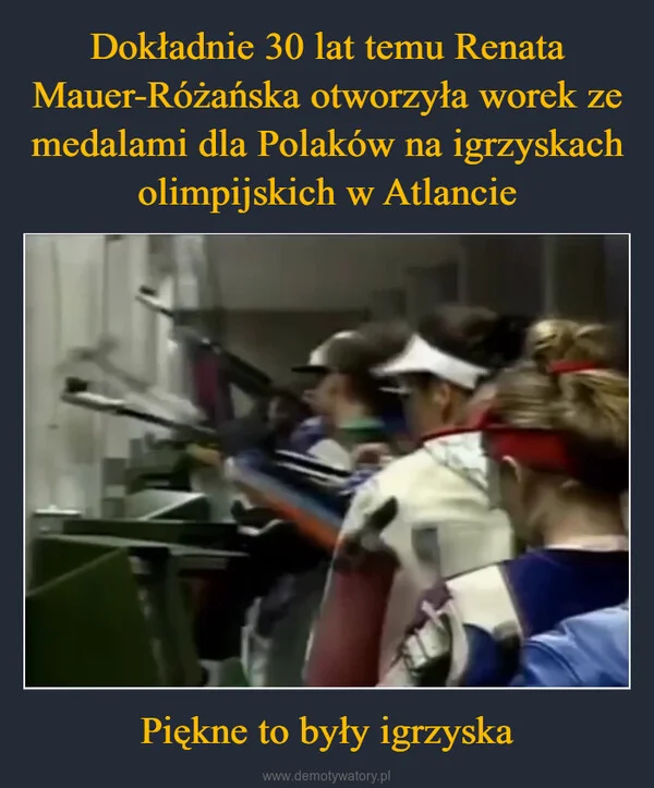 
    Dokładnie 30 lat temu Renata Mauer-Różańska otworzyła worek ze medalami dla Polaków na igrzyskach olimpijskich w Atlancie Piękne to były igrzyska