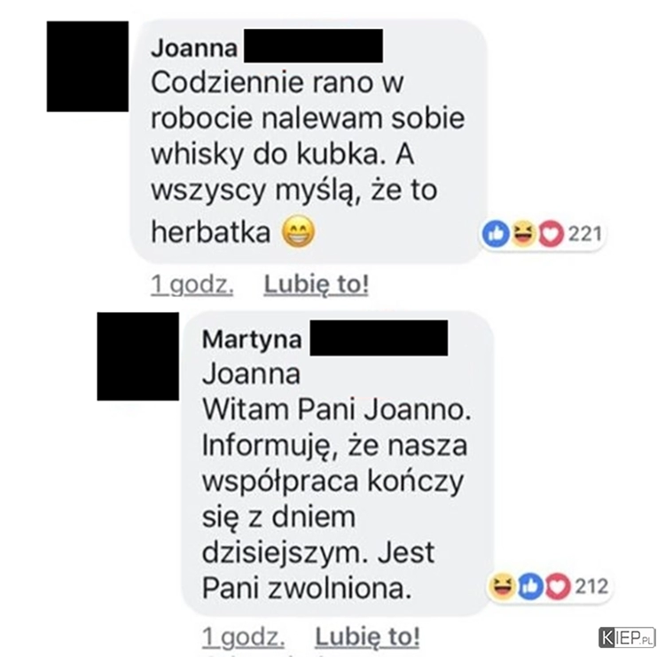 
    Kiedy dodasz swoją szefową do znajomych...