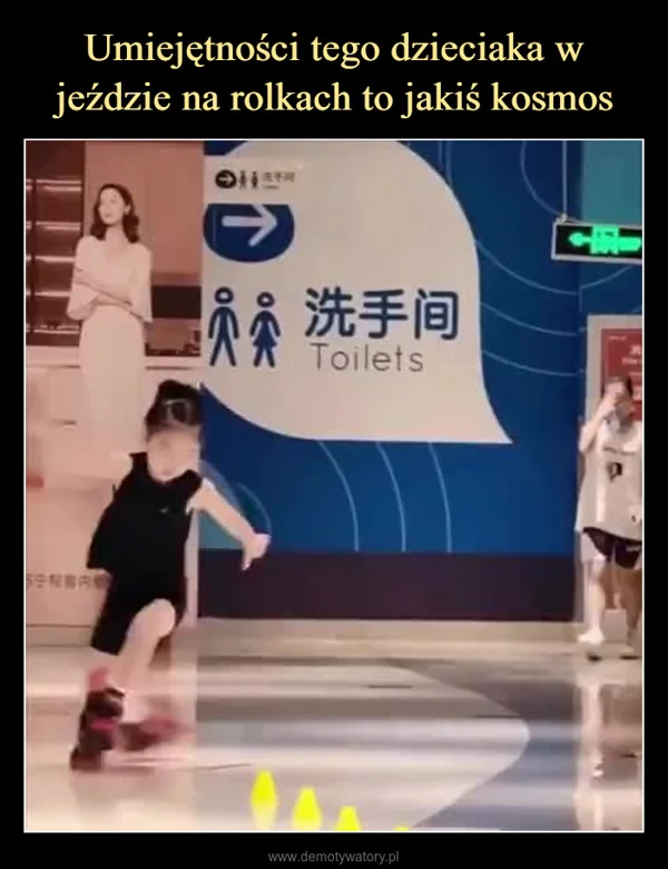 
    Umiejętności tego dzieciaka w jeździe na rolkach to jakiś kosmos
