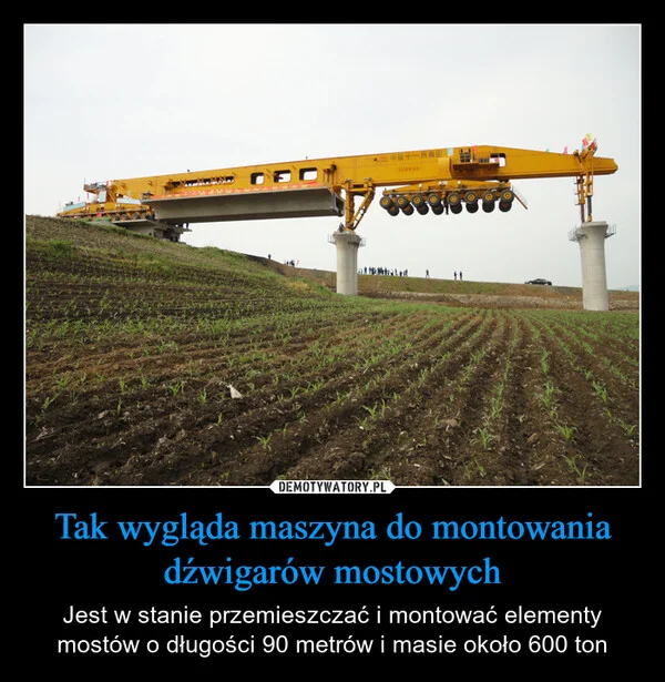 
    Tak wygląda maszyna do montowania dźwigarów mostowych