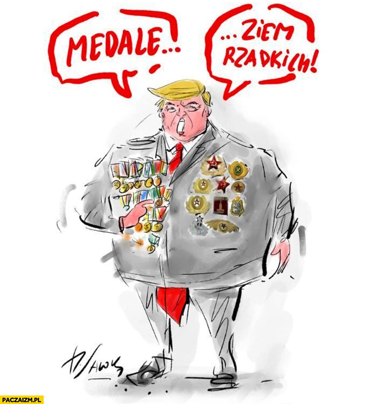 
    Trump medale ziem rzadkich Sawka