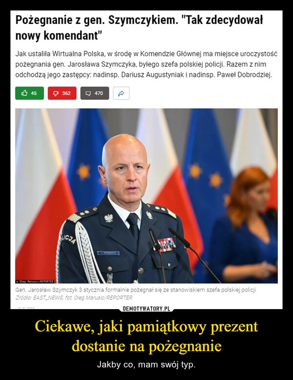 
    Ciekawe, jaki pamiątkowy prezent dostanie na pożegnanie