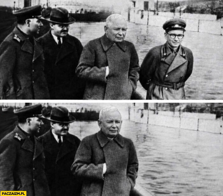 
    Kaczyński usuwa Morawieckiego ze zdjęcia jak Stalin