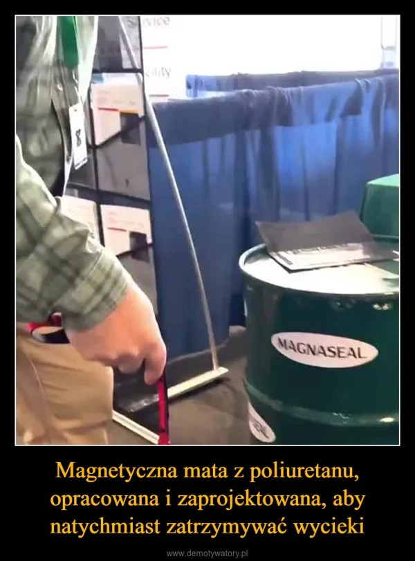 
    Magnetyczna mata z poliuretanu, opracowana i zaprojektowana, aby natychmiast zatrzymywać wycieki