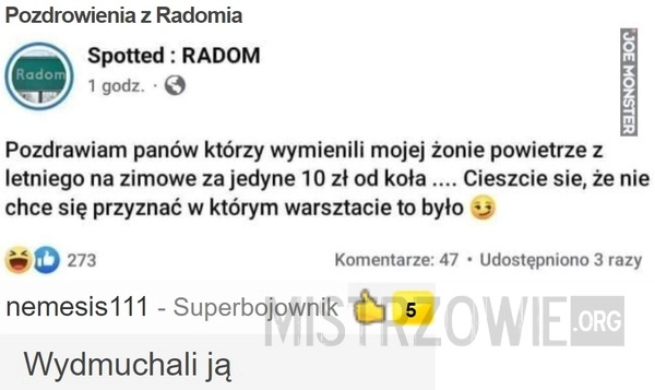 
    
			Pozdrowienia z Radomia					