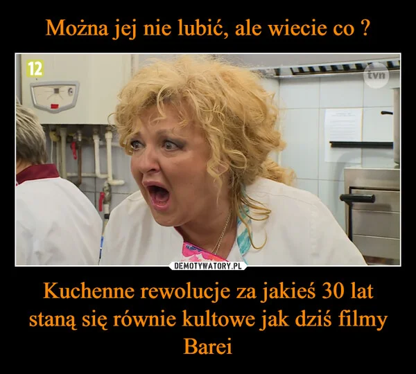 
    Można jej nie lubić, ale wiecie co ? Kuchenne rewolucje za jakieś 30 lat staną się równie kultowe jak dziś filmy Barei