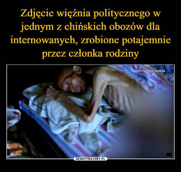 
    Zdjęcie więźnia politycznego w jednym z chińskich obozów dla internowanych, zrobione potajemnie przez członka rodziny