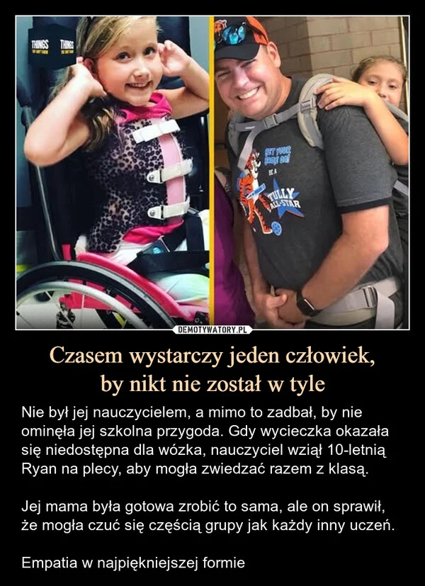 
    Czasem wystarczy jeden człowiek, by nikt nie został w tyle