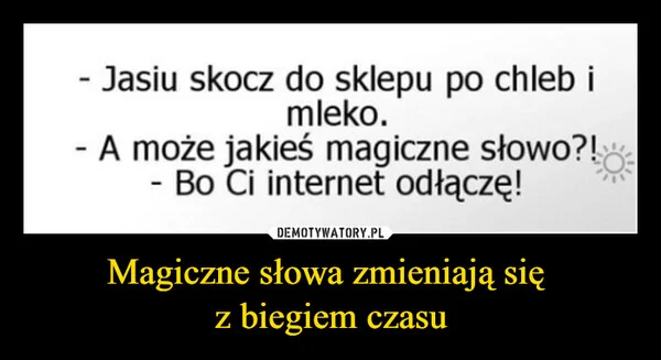 
    Magiczne słowa zmieniają się z biegiem czasu
