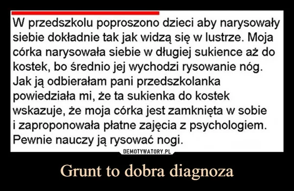 
    Grunt to dobra diagnoza