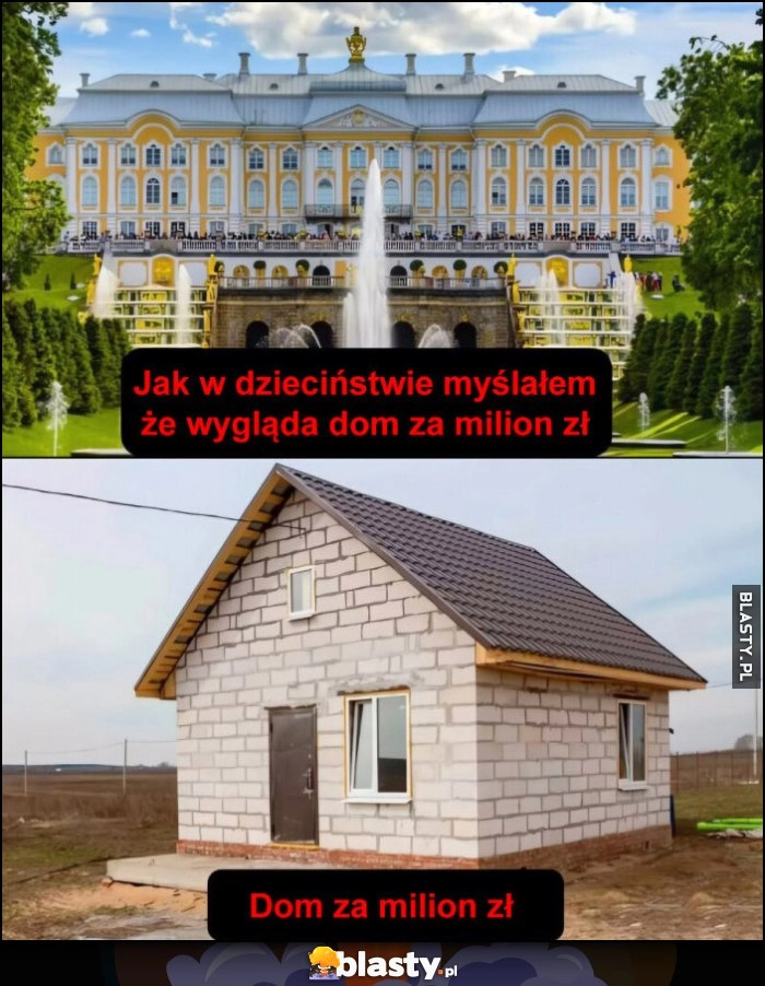 
    Jak w dzieciństwie myślałem, że wygląda dom za milion złotych vs jak naprawdę wygląda dom za milion złotych