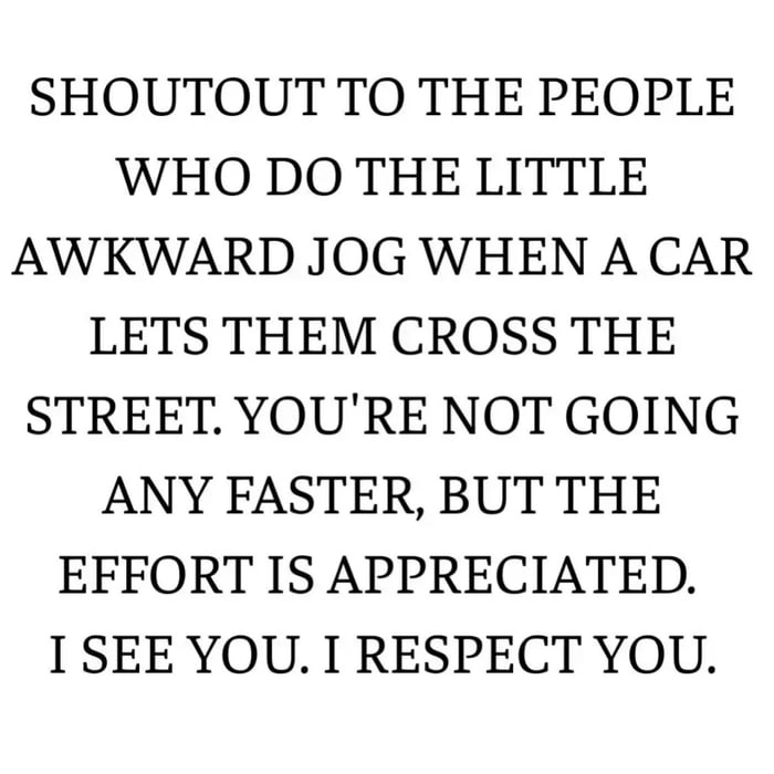 
    Doing the polite shuffle for the driver