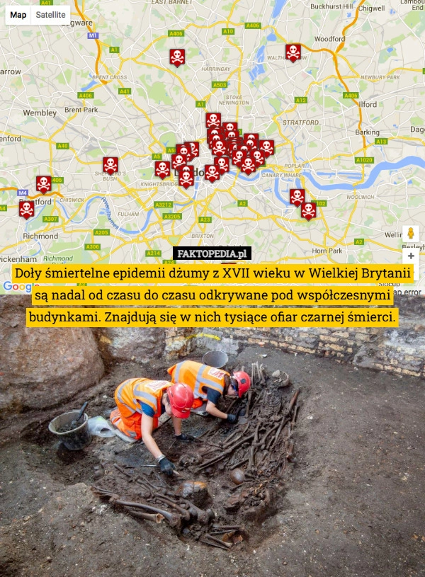 
    Doły śmiertelne epidemii dżumy z XVII wieku w Wielkiej Brytanii są nadal