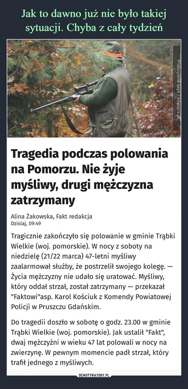 
    Jak to dawno już nie było takiej sytuacji. Chyba z cały tydzień