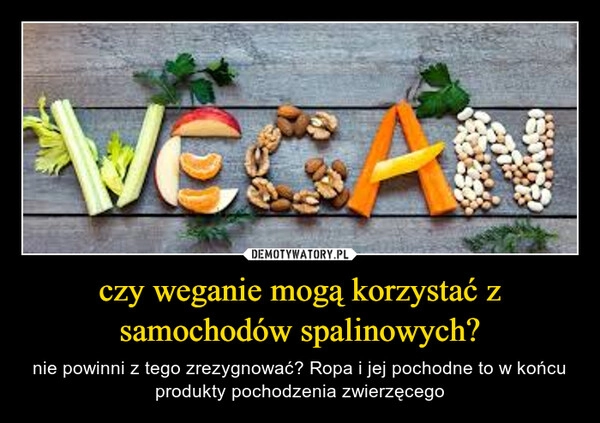 
    czy weganie mogą korzystać z samochodów spalinowych?