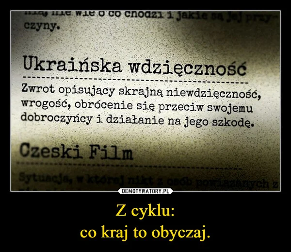 
    Z cyklu: co kraj to obyczaj.