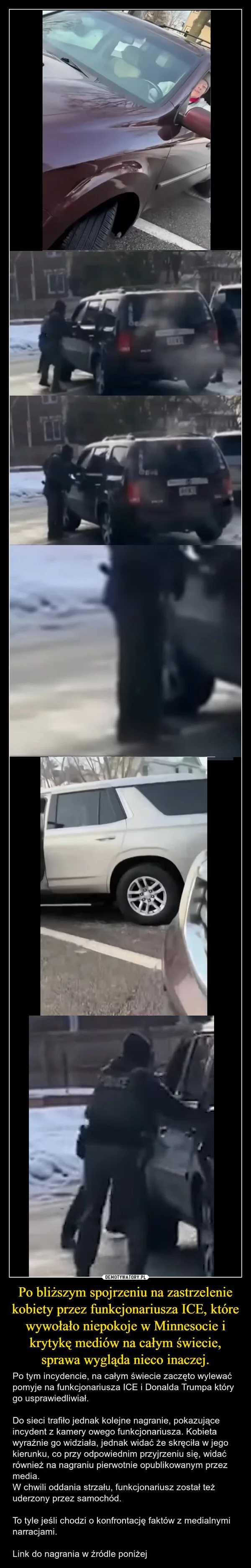 
    Po bliższym spojrzeniu na zastrzelenie kobiety przez funkcjonariusza ICE, które wywołało niepokoje w Minnesocie i krytykę mediów na całym świecie, sprawa wygląda nieco inaczej.