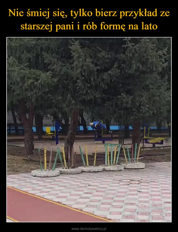 
    Nie śmiej się, tylko bierz przykład ze starszej pani i rób formę na lato
