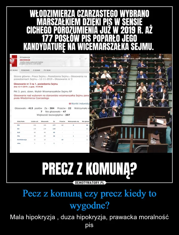 
    Pecz z komuną czy precz kiedy to wygodne?