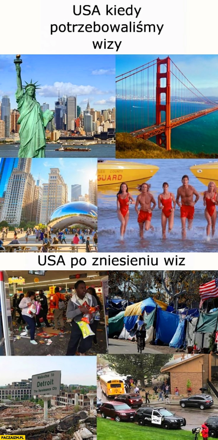 
    USA kiedy potrzebowaliśmy wizy vs USA po zniesieniu wiz