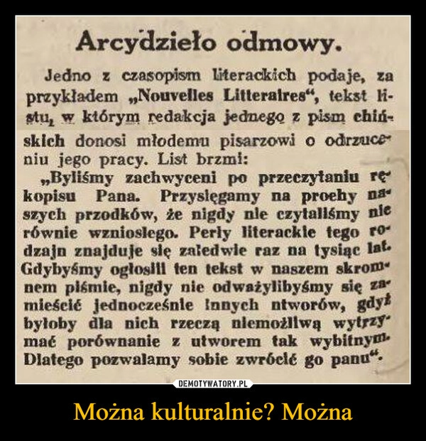 
    Można kulturalnie? Można