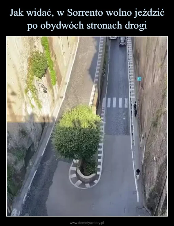 
    Jak widać, w Sorrento wolno jeździć po obydwóch stronach drogi