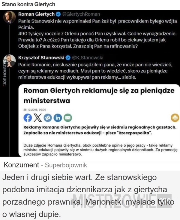 
    Stano kontra Giertych