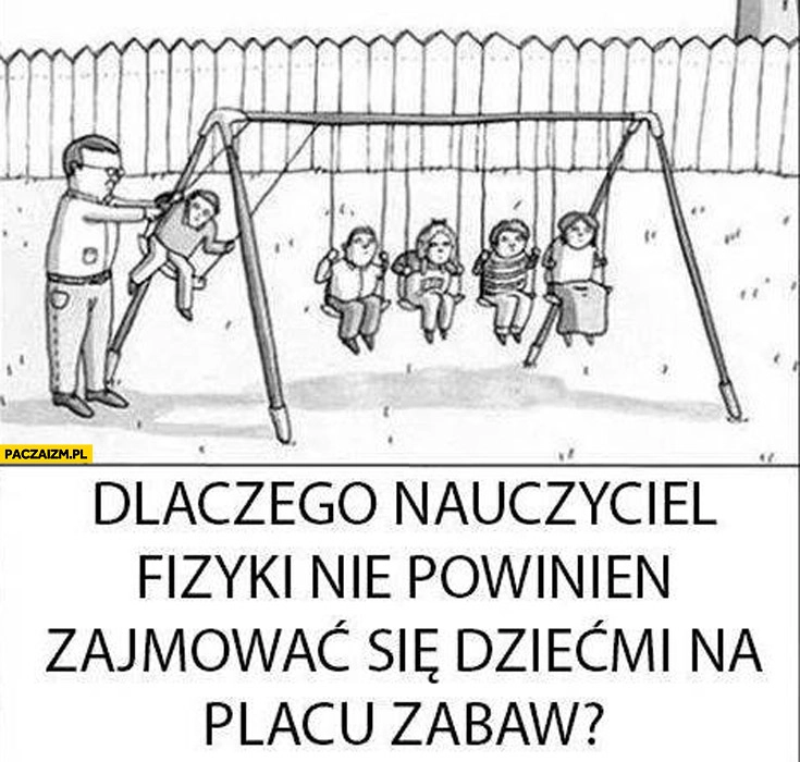 
    Dlaczego nauczyciel fizyki nie powinien zajmować się dziećmi na placu zabaw kulki Newtona