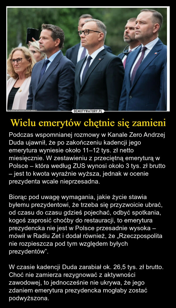 
    Wielu emerytów chętnie się zamieni