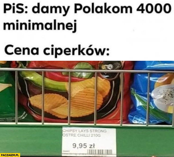 
    PiS: damy polakom 4000 minimalnej, cena czipsów ciperków 10 złotych