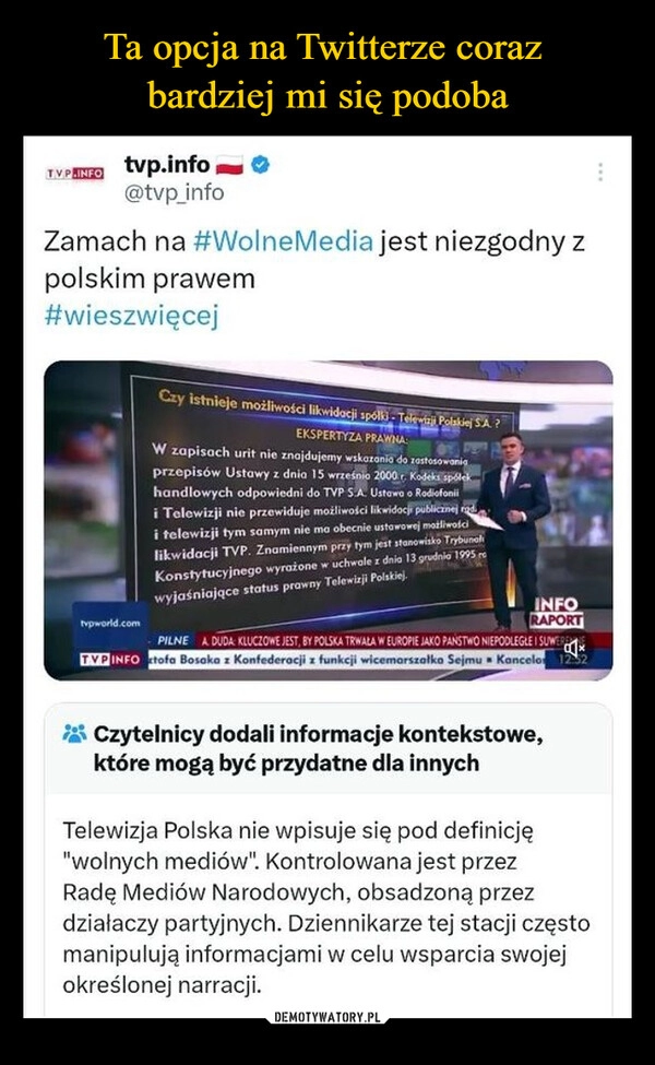 
    Ta opcja na Twitterze coraz 
bardziej mi się podoba